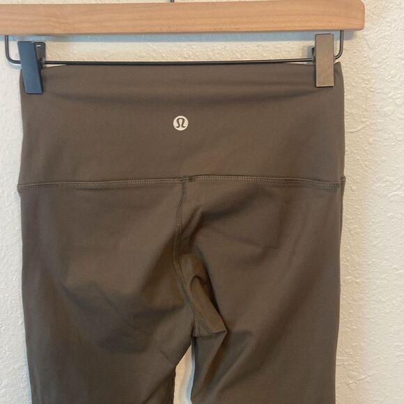 Lululemon Dark Green Mesh Striped Athletic Leggings Size 2 - Picture 5 of 7